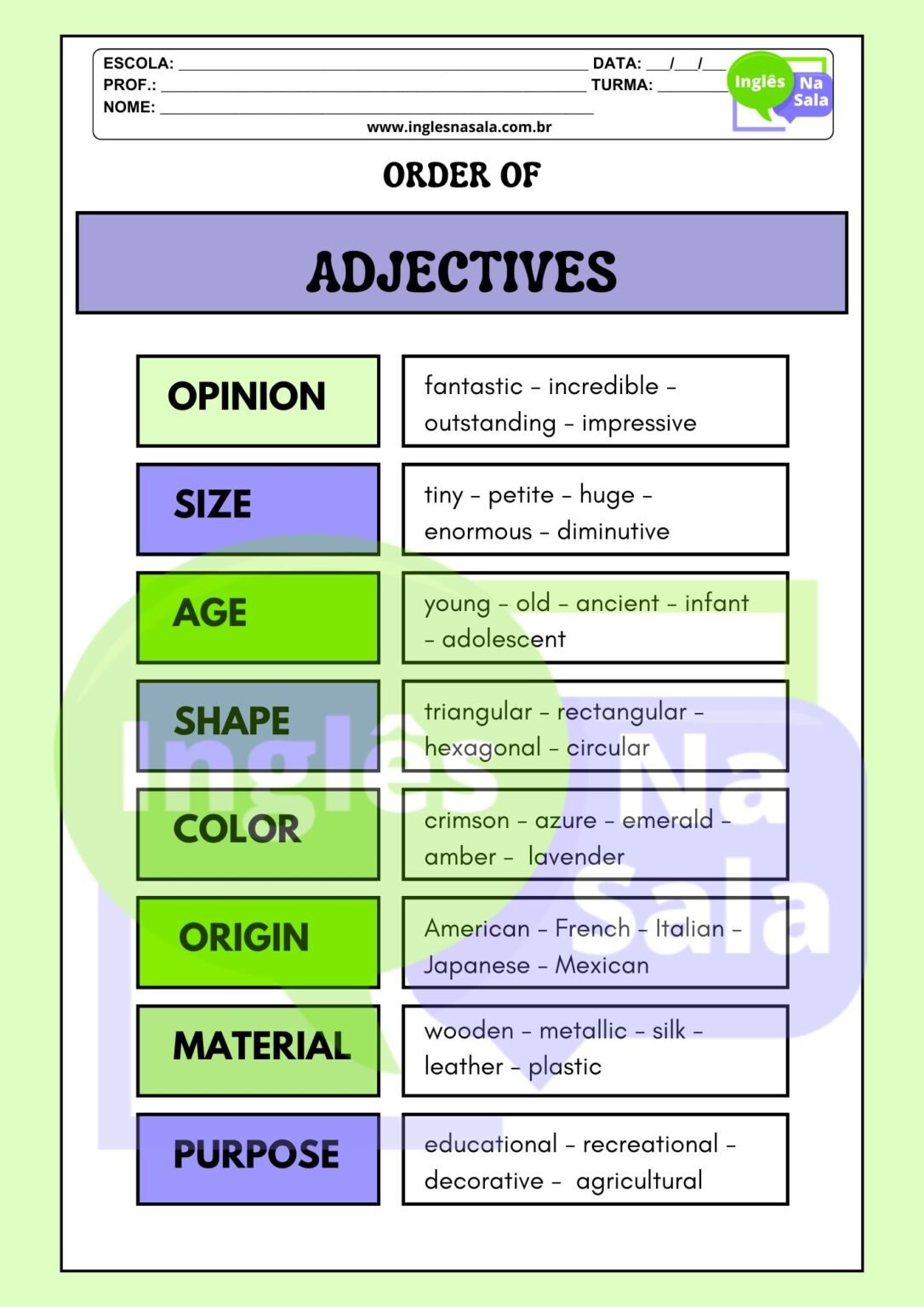Graus Dos Adjetivos Em Inglês : Guia completo dos adjetivos em inglês ...